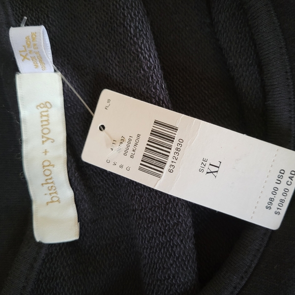 New Anthropologie Bishop + Young One Shoulder Pullover Sweatshirt Black XL - Picture 9 of 10